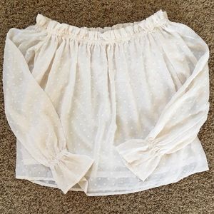 H&M Swiss Dot Boatneck Blouse